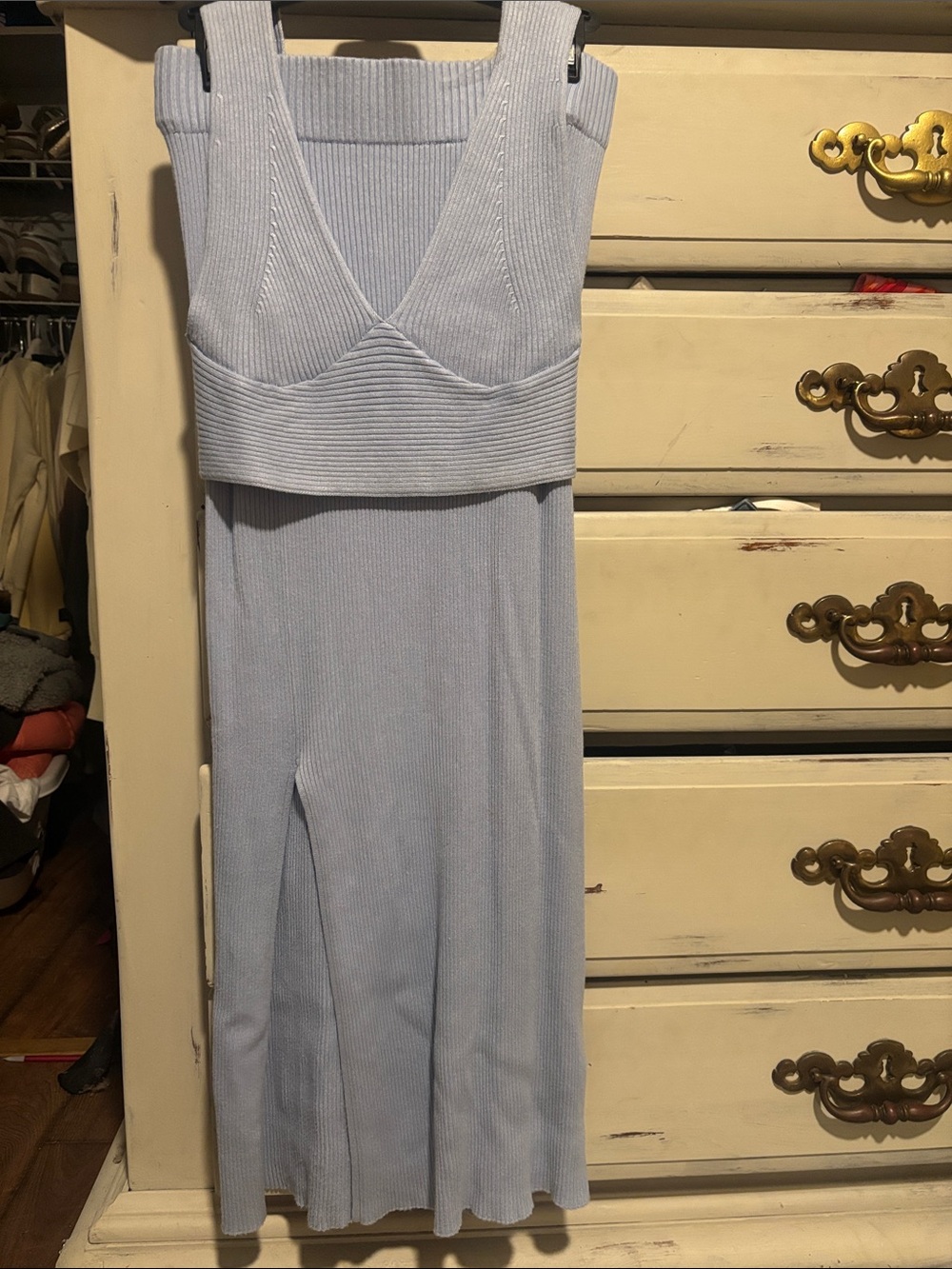 Sincerely Jules Light Blue Ribbed Knit Two-Piece Set